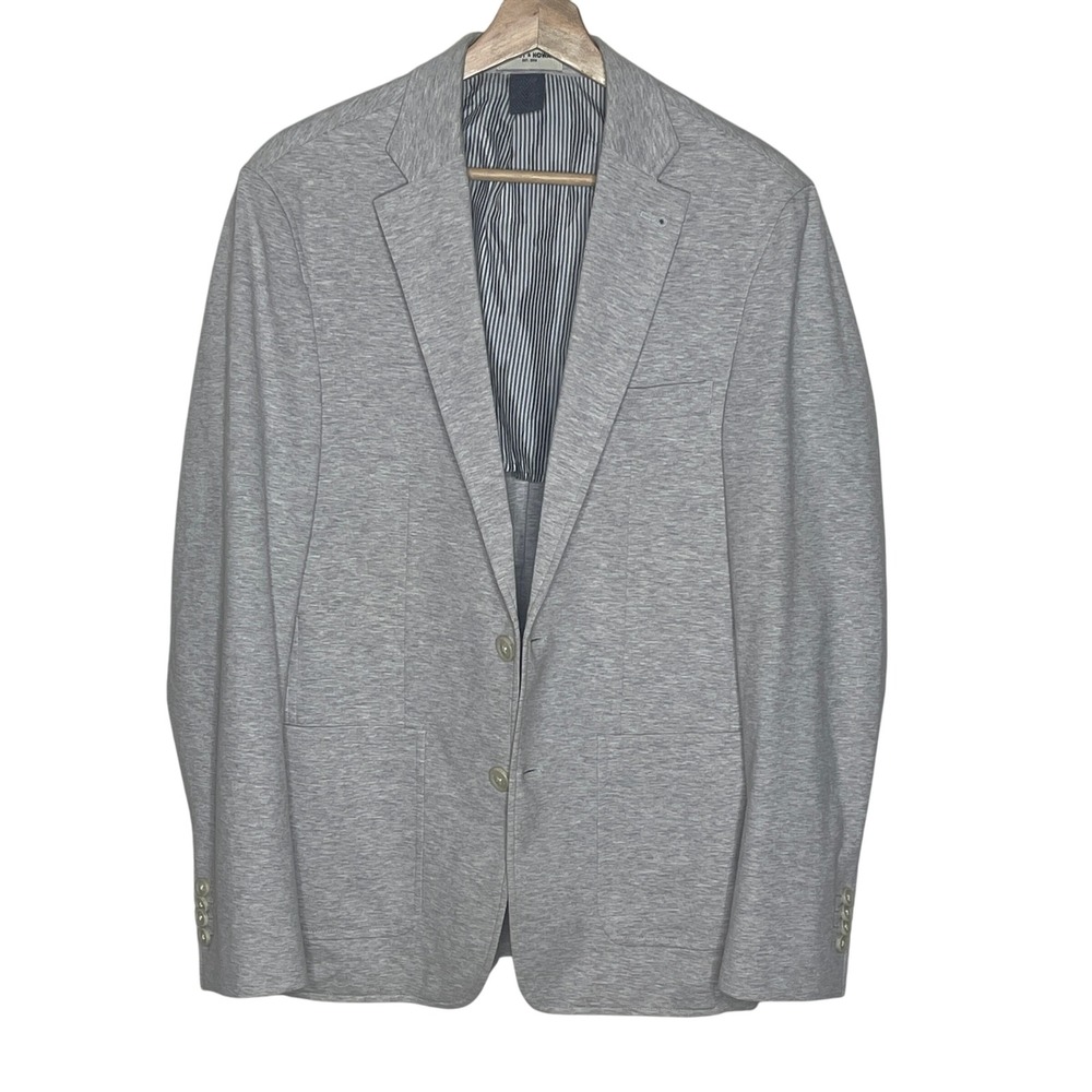 Crosby & Howard Men's Gray Knit Blazer Modern Business Casual Sport Coat‎
